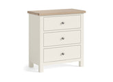MC Coconut Three Drawer Chest - metal handles